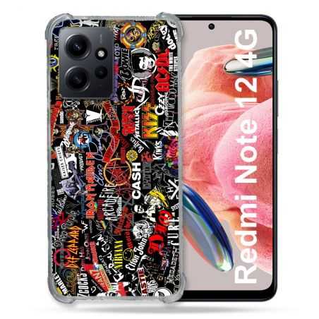 Coque Renforcée En Verre Trempé Pour Xiaomi Redmi Note 12 4G Musique Rock Groupe