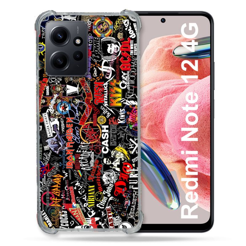 Coque Renforcée En Verre Trempé Pour Xiaomi Redmi Note 12 4G Musique Rock Groupe