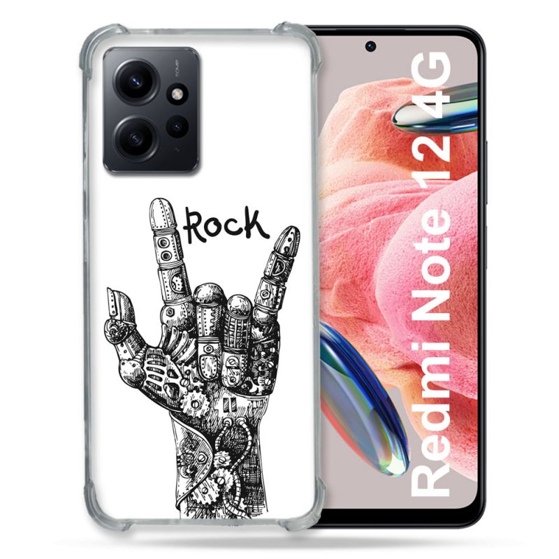 Coque Renforcée En Verre Trempé Pour Xiaomi Redmi Note 12 4G Musique Rock Main