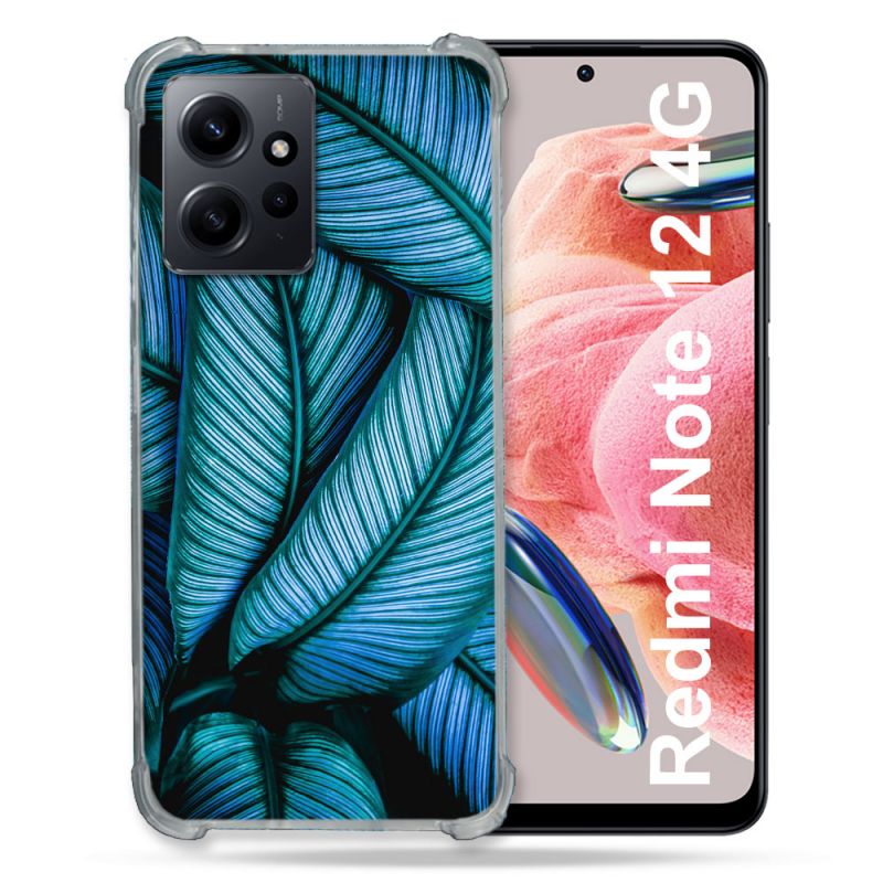 Coque Renforcée En Verre Trempé Pour Xiaomi Redmi Note 12 4G Nature Feuille Palmier