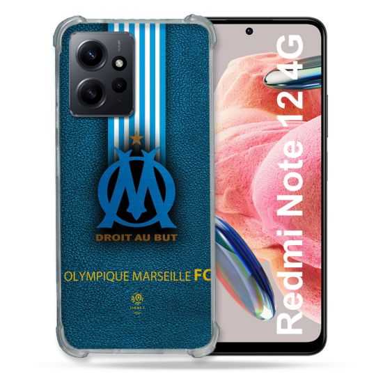 Coque Renforcée En Verre Trempé Pour Xiaomi Redmi Note 12 4G Olympique Marseille OM Bande