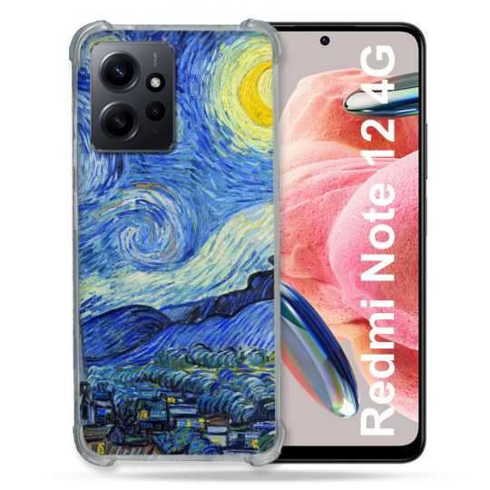 Coque Renforcée En Verre Trempé Pour Xiaomi Redmi Note 12 4G Peinture La nuit étoilée
