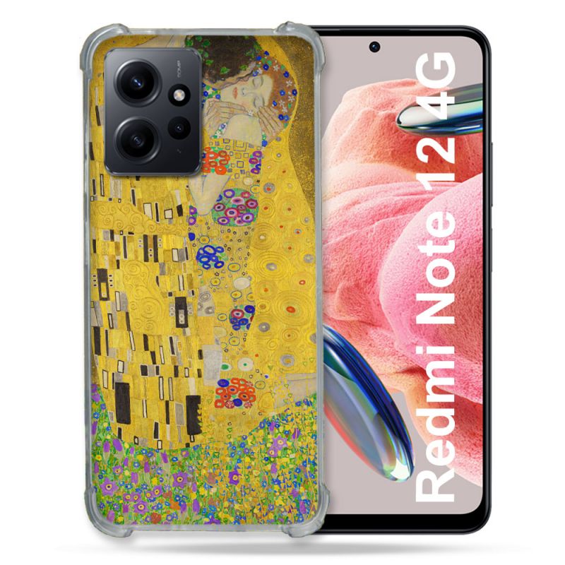 Coque Renforcée En Verre Trempé Pour Xiaomi Redmi Note 12 4G Peinture Le Baiser