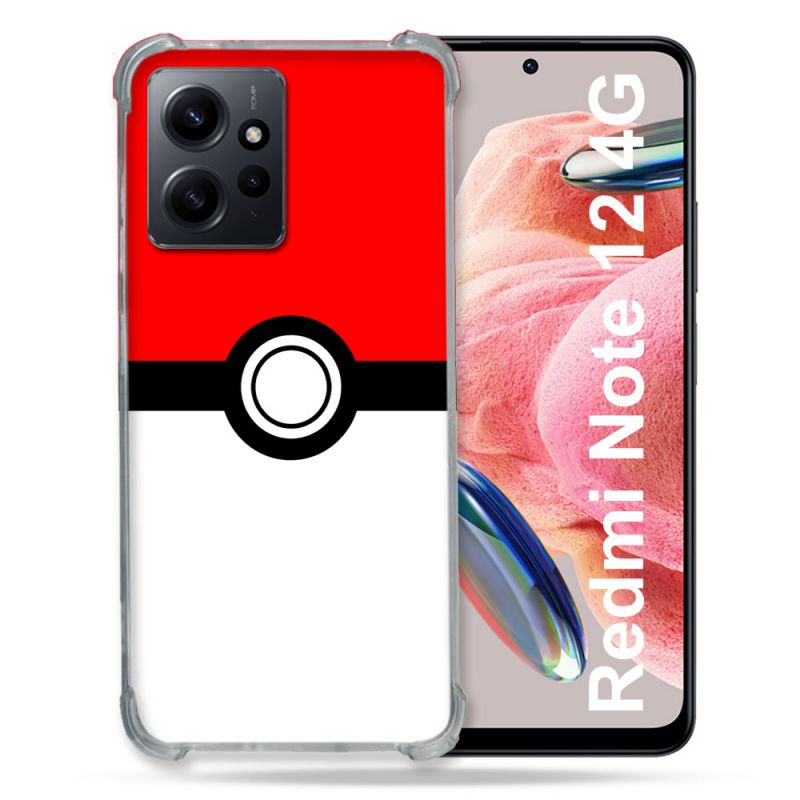 Coque Renforcée En Verre Trempé Pour Xiaomi Redmi Note 12 4G Pokemon Pokeball