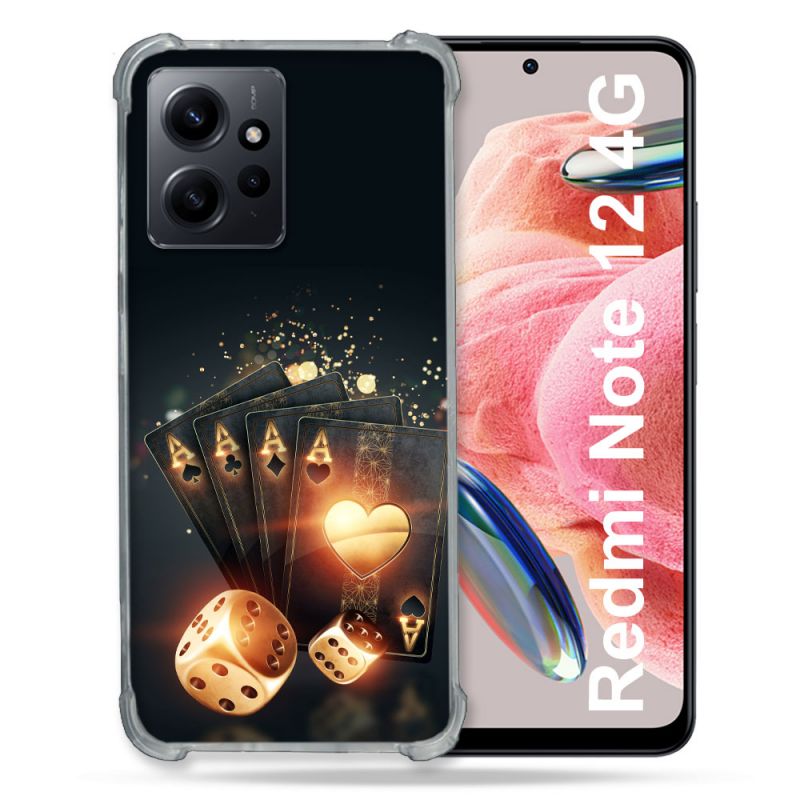 Coque Renforcée En Verre Trempé Pour Xiaomi Redmi Note 12 4G Poker Des