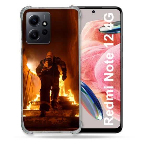 Coque Renforcée En Verre Trempé Pour Xiaomi Redmi Note 12 4G Pompier Escalier