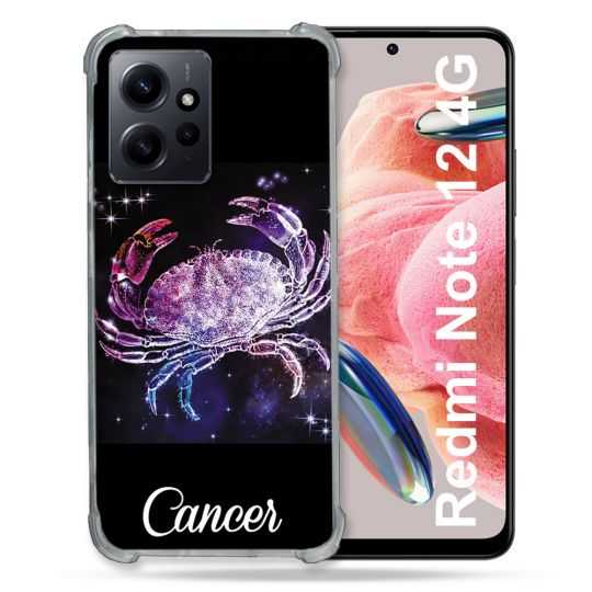 Coque Renforcée En Verre Trempé Pour Xiaomi Redmi Note 12 4G Signe Zodiaque 2 Cancer