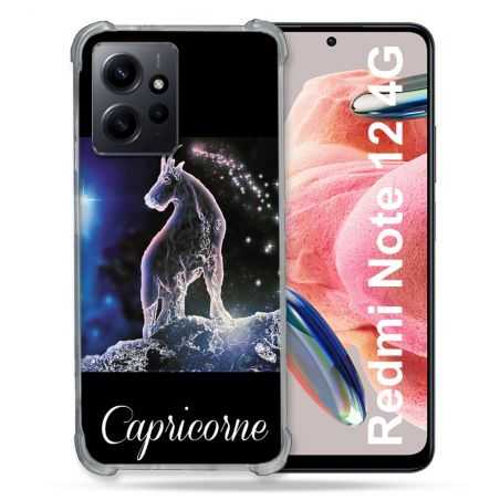Coque Renforcée En Verre Trempé Pour Xiaomi Redmi Note 12 4G Signe Zodiaque 2 Capricorne