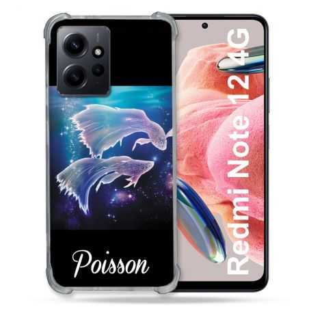 Coque Renforcée En Verre Trempé Pour Xiaomi Redmi Note 12 4G Signe Zodiaque 2 Poisson