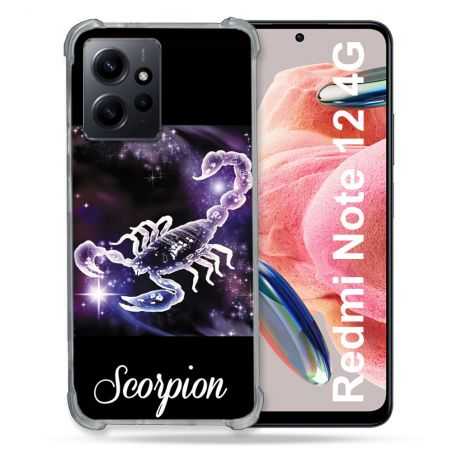 Coque Renforcée En Verre Trempé Pour Xiaomi Redmi Note 12 4G Signe Zodiaque 2 Scorpion