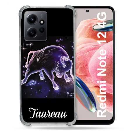 Coque Renforcée En Verre Trempé Pour Xiaomi Redmi Note 12 4G Signe Zodiaque 2 Taureau