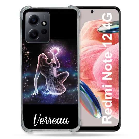 Coque Renforcée En Verre Trempé Pour Xiaomi Redmi Note 12 4G Signe Zodiaque 2 Verseau