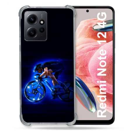 Coque Renforcée En Verre Trempé Pour Xiaomi Redmi Note 12 4G Sport Cyclisme Bleu