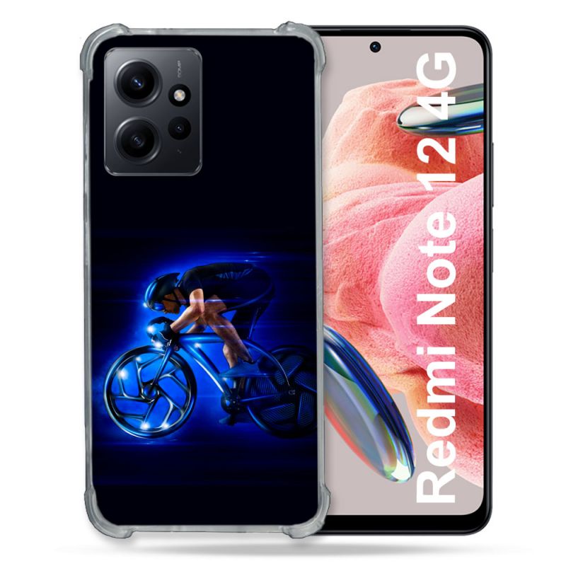 Coque Renforcée En Verre Trempé Pour Xiaomi Redmi Note 12 4G Sport Cyclisme Bleu
