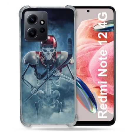 Coque Renforcée En Verre Trempé Pour Xiaomi Redmi Note 12 4G Sport Hockey Squelette