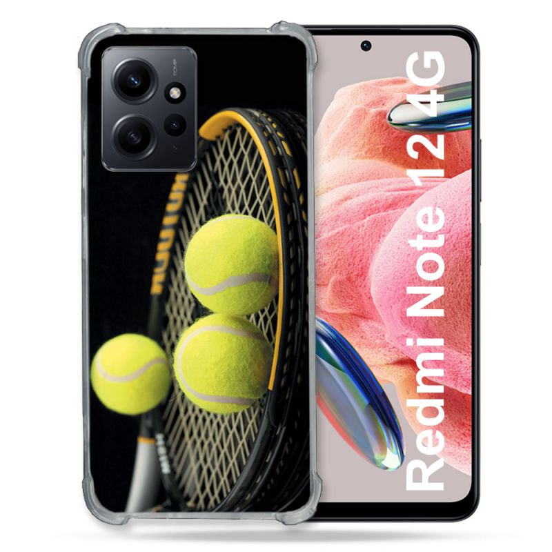 Coque Renforcée En Verre Trempé Pour Xiaomi Redmi Note 12 4G Sport Tennis Balls