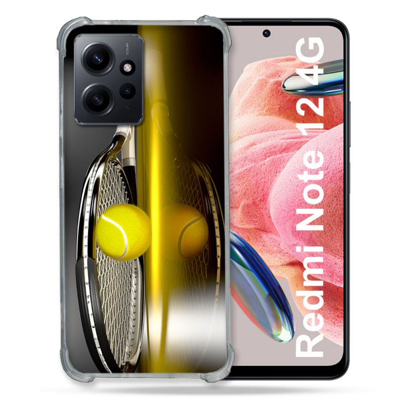 Coque Renforcée En Verre Trempé Pour Xiaomi Redmi Note 12 4G Sport Tennis Reflet