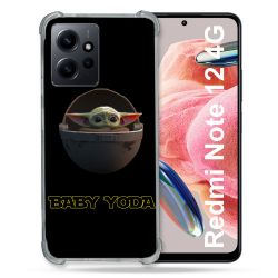 Coque Renforcée En Verre Trempé Pour Xiaomi Redmi Note 12 4G Star Wars - Yoda bebe noir