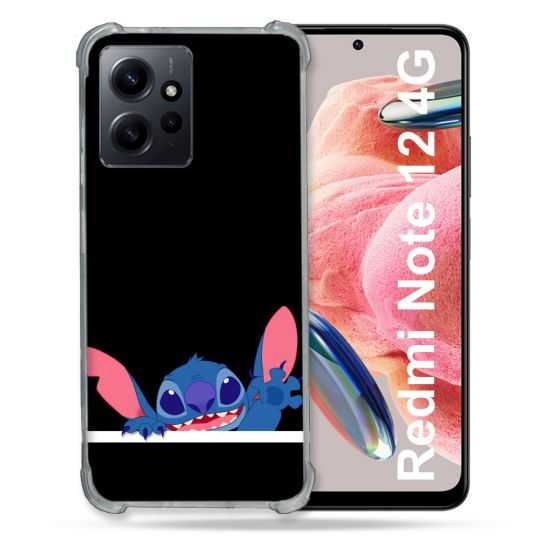 Coque Renforcée En Verre Trempé Pour Xiaomi Redmi Note 12 4G Stitch Noir