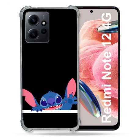 Coque Renforcée En Verre Trempé Pour Xiaomi Redmi Note 12 4G Stitch Noir