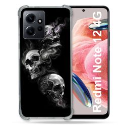 Coque Renforcée En Verre Trempé Pour Xiaomi Redmi Note 12 4G Tete de Mort Triple