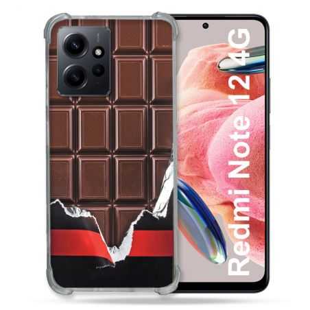 Coque Renforcée En Verre Trempé Pour Xiaomi Redmi Note 12 4G Texture Trompe Oeil Chocolat