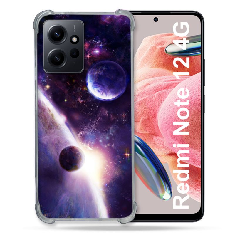 Coque Renforcée En Verre Trempé Pour Xiaomi Redmi Note 12 4G Univers Planete Stellaire