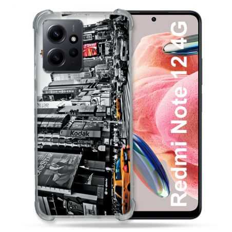 Coque Renforcée En Verre Trempé Pour Xiaomi Redmi Note 12 4G Voyage Amerique USA New York Taxi