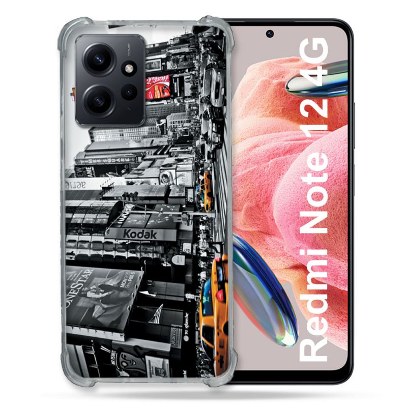 Coque Renforcée En Verre Trempé Pour Xiaomi Redmi Note 12 4G Voyage Amerique USA New York Taxi