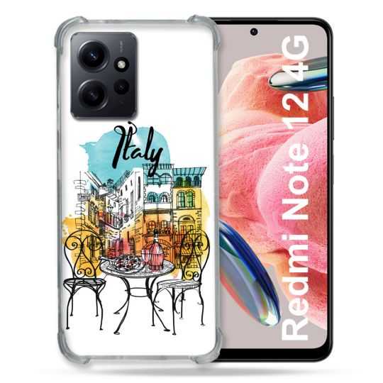 Coque Renforcée En Verre Trempé Pour Xiaomi Redmi Note 12 4G Voyage Italie Vintage