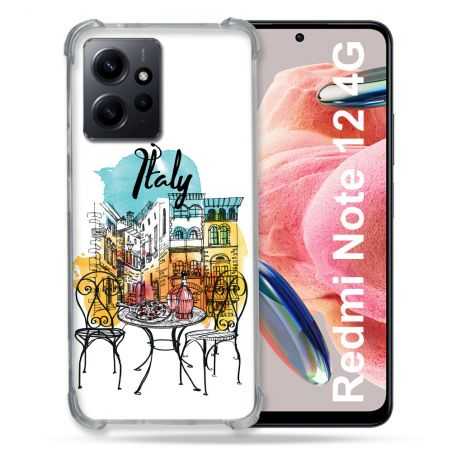 Coque Renforcée En Verre Trempé Pour Xiaomi Redmi Note 12 4G Voyage Italie Vintage