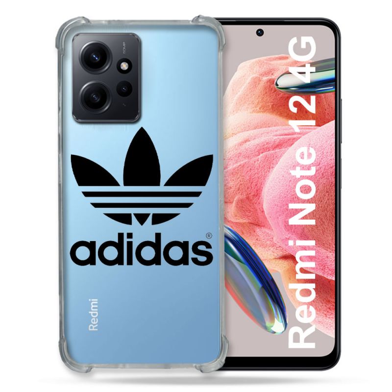Coque Transparente Renforcée En Verre Trempé Pour Xiaomi Redmi Note 12 4G Adidas