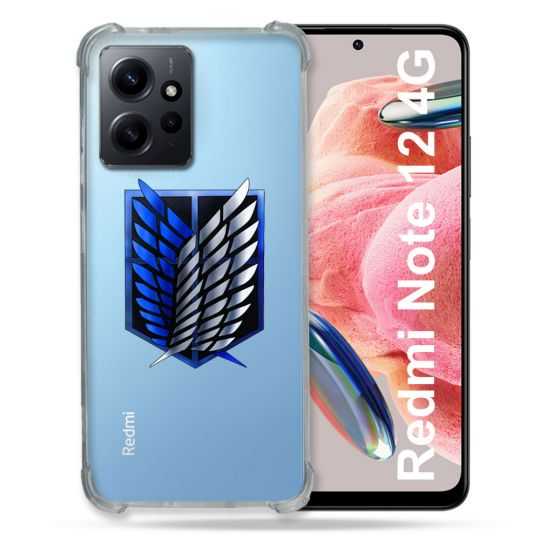 Coque Transparente Renforcée En Verre Trempé Pour Xiaomi Redmi Note 12 4G Attaque Titan Logo