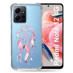 Coque Transparente Renforcée En Verre Trempé Pour Xiaomi Redmi Note 12 4G Attrape Reve Rose