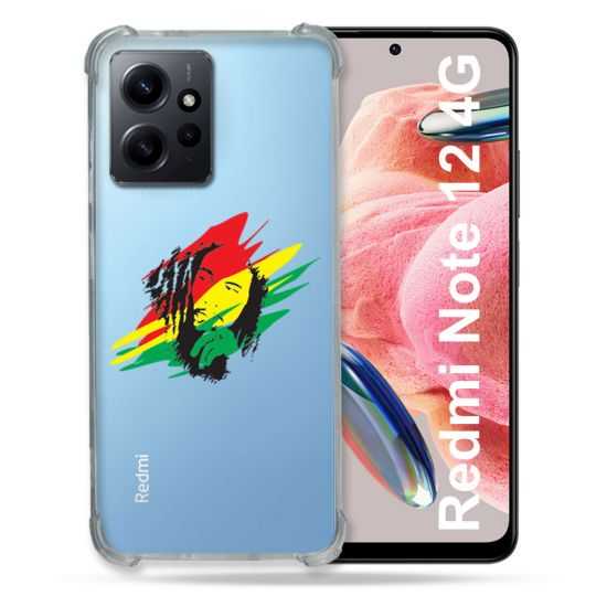 Coque Transparente Renforcée En Verre Trempé Pour Xiaomi Redmi Note 12 4G Bob Marley Graf