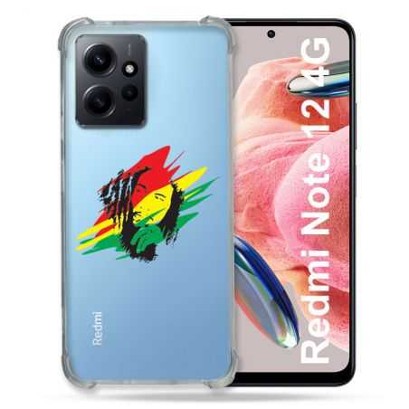 Coque Transparente Renforcée En Verre Trempé Pour Xiaomi Redmi Note 12 4G Bob Marley Graf