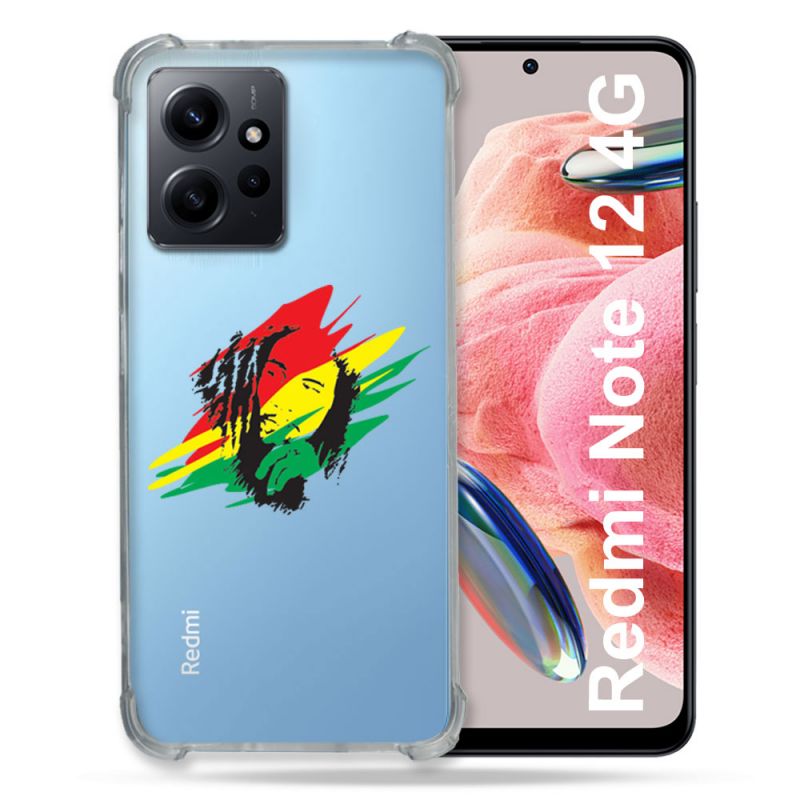 Coque Transparente Renforcée En Verre Trempé Pour Xiaomi Redmi Note 12 4G Bob Marley Graf