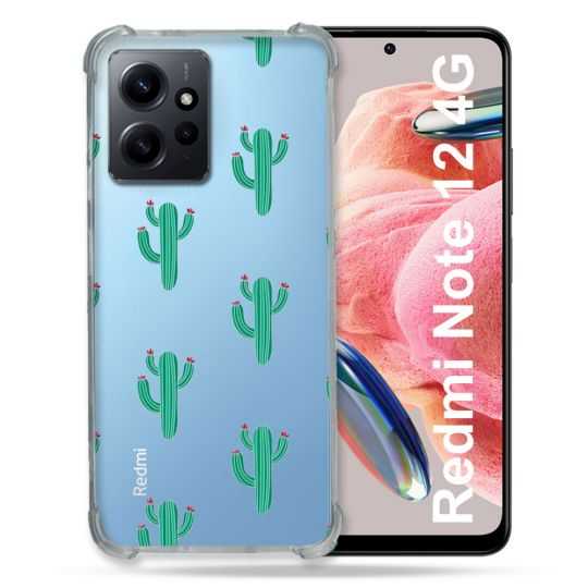 Coque Transparente Renforcée En Verre Trempé Pour Xiaomi Redmi Note 12 4G Cactus