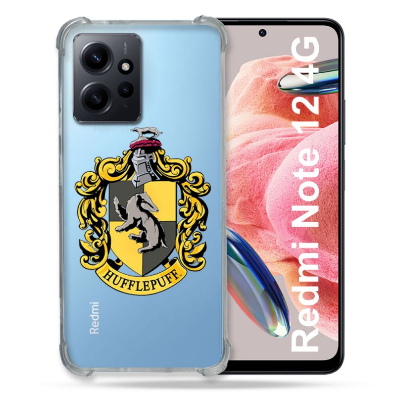 Coque Transparente Renforcée En Verre Trempé Pour Xiaomi Redmi Note 12 4G Harry Potter Hufflepuff