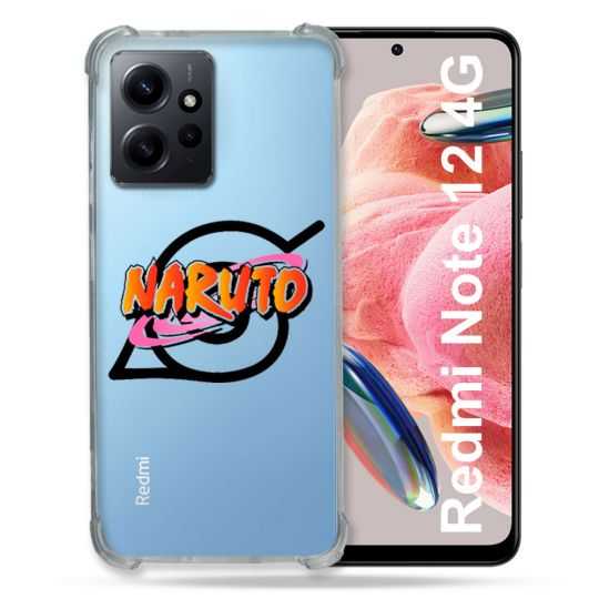 Coque Transparente Renforcée En Verre Trempé Pour Xiaomi Redmi Note 12 4G Naruto Logo
