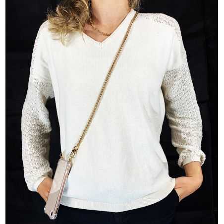 Coque Transparente Renforcée En Verre Trempé Pour Xiaomi Redmi Note 12 4G Lanière / Cordon Metal Serpent Or