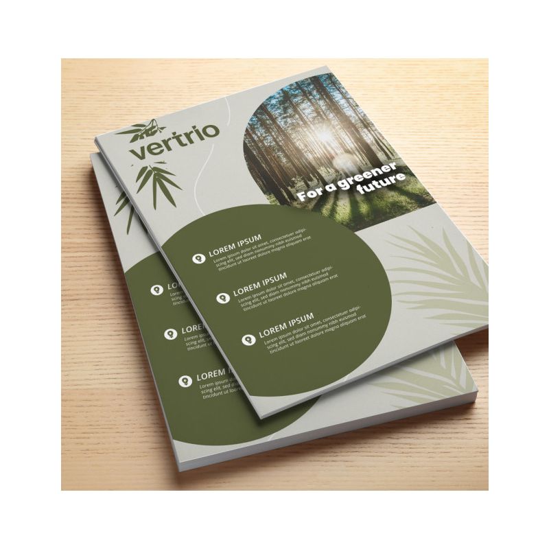 Dépliant Prospectus 170g/m2 100% Recyclé Nature Offset Personnalisée