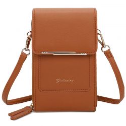 Mini Sac à Bandoulière Femme Personnalisé Simili cuir Grainé Marron Personnalisé