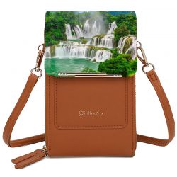 Mini Sac à Bandoulière Femme Personnalisé Simili cuir Grainé Marron Personnalisé