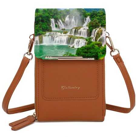 Mini Sac à Bandoulière Femme Personnalisé Simili cuir Grainé Marron Personnalisé