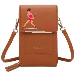 Mini Sac à Bandoulière Femme Personnalisé Simili cuir Grainé Marron Personnalisé