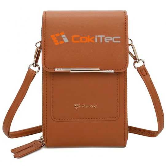 Mini Sac à Bandoulière Femme Personnalisé Simili cuir Grainé Marron Personnalisé