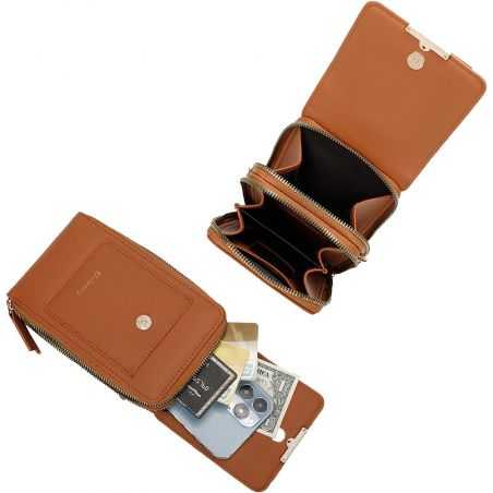 Mini Sac à Bandoulière Femme Personnalisé Simili cuir Grainé Marron Personnalisé