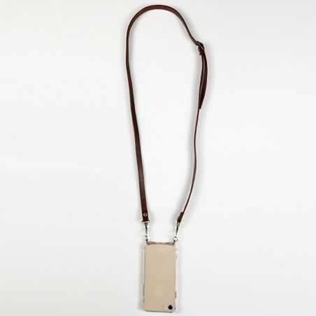 Coque Pour Iphone 13 Pro Max bandoulière marron