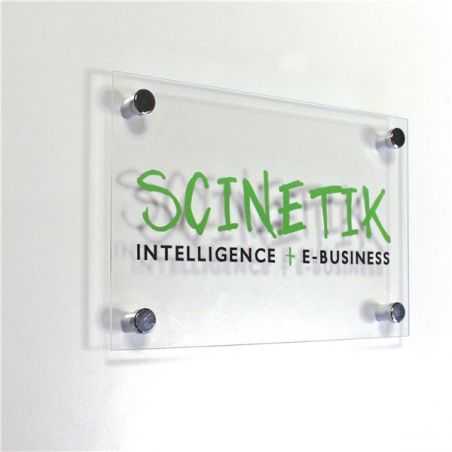 Plaque Professionnelle Transparente en Plexiglass® 5 mm Personnalisée